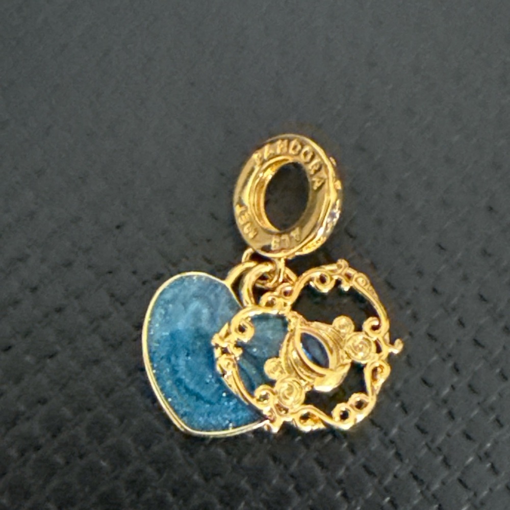 ADEAM Gold and Blue Heart Charm